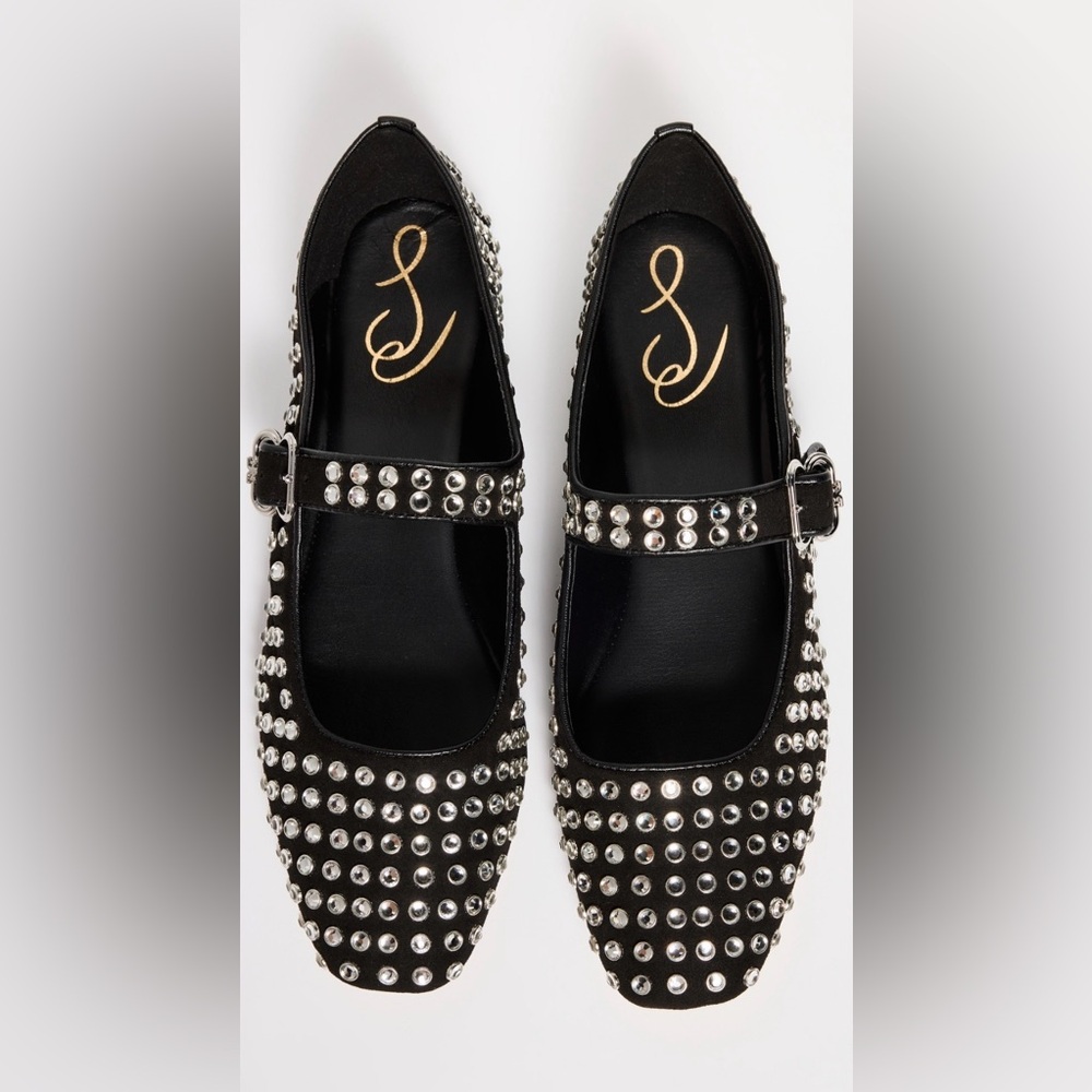 Elegant Black Studded Women's Loafers - Picture 2 of 2